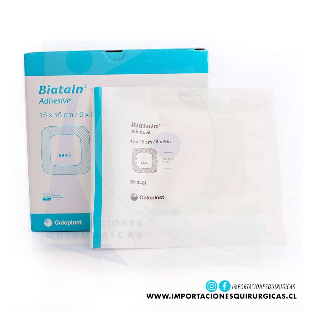 Aposito Biatain Espuma Adhesivo 15x15cm Coloplast